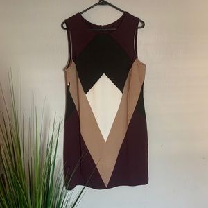 PURPLE,TAN,WHITE,&BLACK WORTHINGTON DRESS